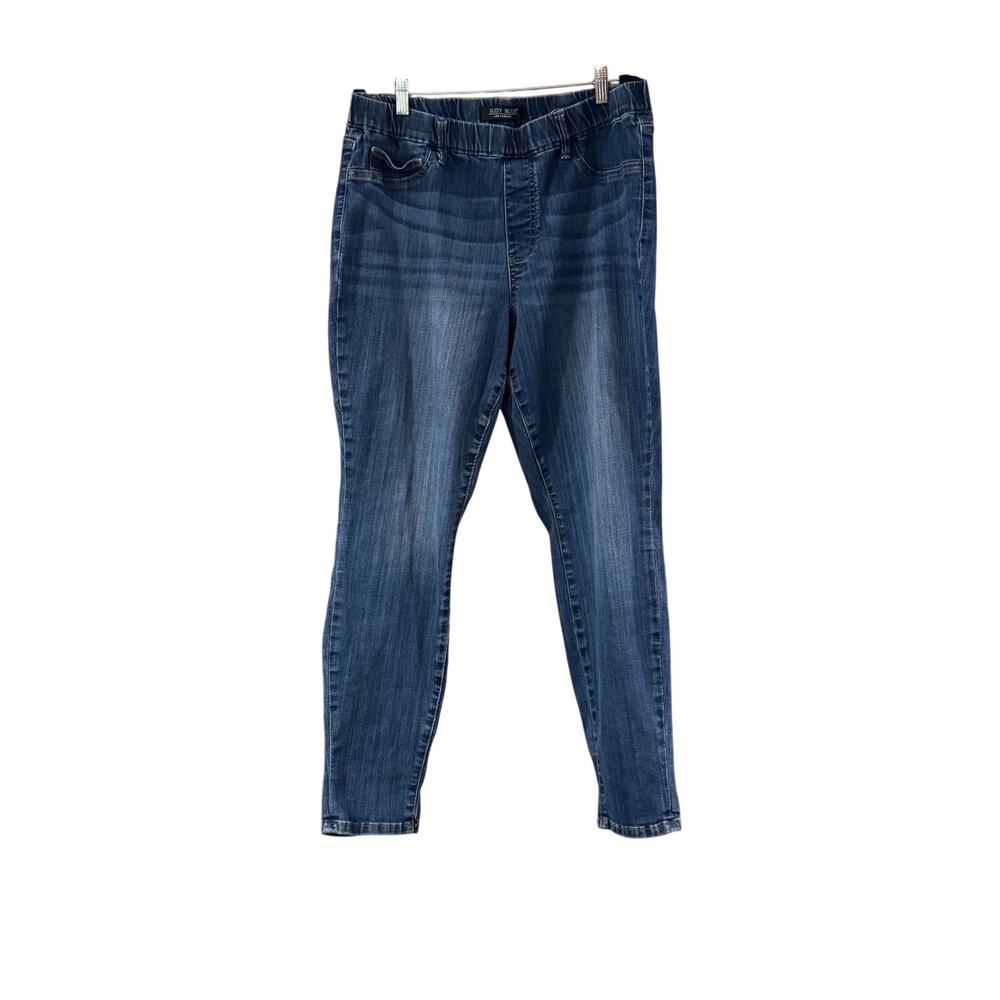 Judy Blue Pull On Skinny Jeans Dark Wash High Rise Plus Size 16W Whiskered Denim